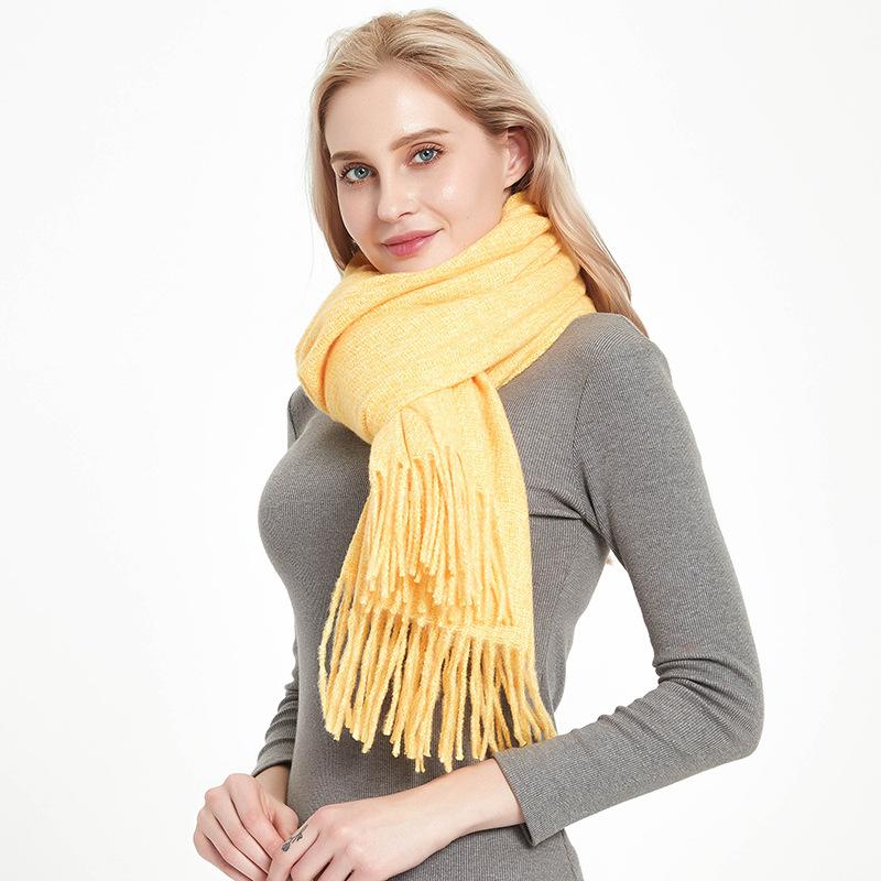 Scarves Lady's Solid Scarf In Winter Fluorescent Green Thickening Shawl Autumn Women's Red Black Tassels Warm
Scarves Lady's Solid Scarf In Winter Fluorescent Green Thickening Shawl Autumn Women's Red Black Tassels Warm