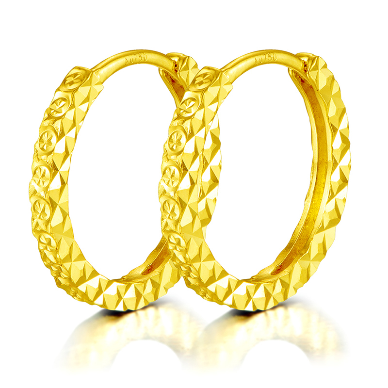 Solid 18K Yellow Gold Earrings Women AU750 Gold Hoop Earrings 0.7g P6256, Golden;silver
Solid 18K Yellow Gold Earrings Women AU750 Gold Hoop Earrings 0.7g P6256, Golden;silver