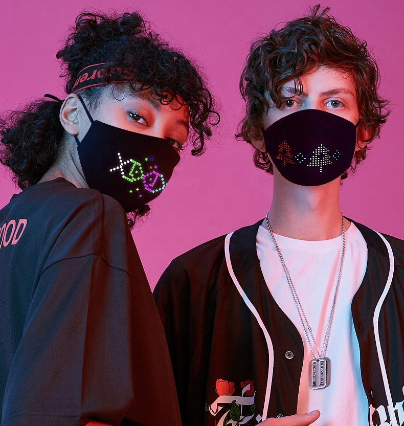 Music Party Christmas Halloween Light Up App Controlled LED Programmable Message Display Mask ACC28776056