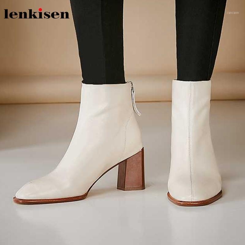 Lenkisen elegant office lady genuine leather boots high heels round toe fashion simple winter keep warm women ankle boots L0f11, Beige
Lenkisen elegant office lady genuine leather boots high heels round toe fashion simple winter keep warm women ankle boots L0f11, Beige
