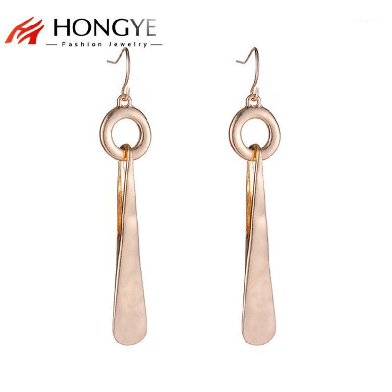 HONGYE New Gothic Burnished Feather Leaf Piercing Earring Cute Lovely anel Accessories Women Jewerly1