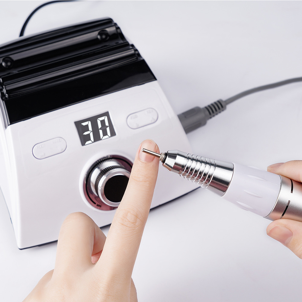 Nail Art Equipment Professional Electric Drill Machine 30000 RPM 45W LED Display With Replacement Bits Tools