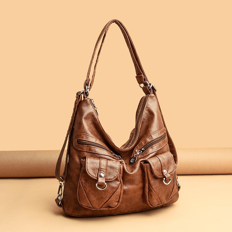 Fashion Designer Women Bag Vintage Leather Shoulder Bags for Women Large Capacity Female Handbag Crossbody Bags Lady Tote Purse, Black
Fashion Designer Women Bag Vintage Leather Shoulder Bags for Women Large Capacity Female Handbag Crossbody Bags Lady Tote Purse, Black