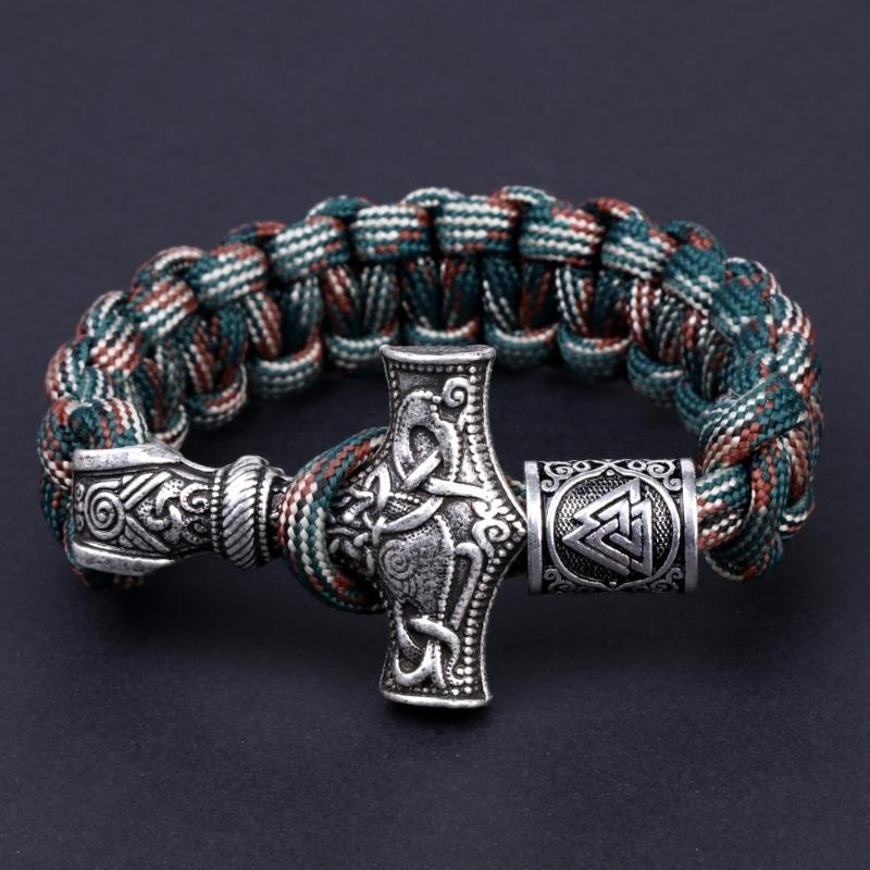 Vintage Nordic Style Celtic Hammer Clasp Charm Cloth Braided Rope Bracelet Classic Punk Men's Amulet Jewelry
Vintage Nordic Style Celtic Hammer Clasp Charm Cloth Braided Rope Bracelet Classic Punk Men's Amulet Jewelry