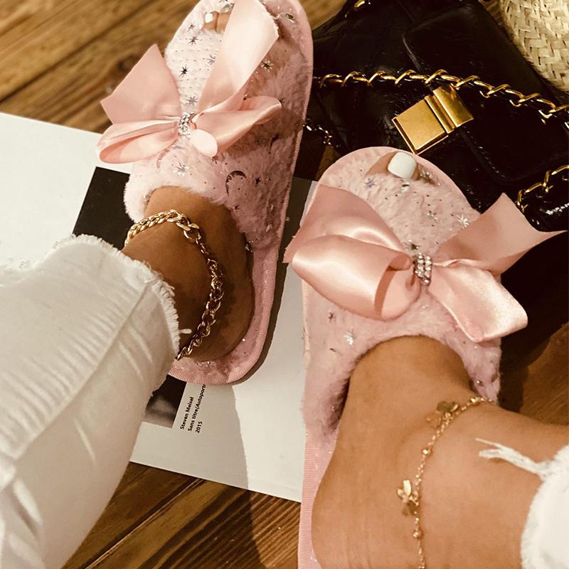 Fur Home Slippers For Women Bowtie Flats Women's Slides Woman Short Plush Spring Ladies Footwear Female Home Shoes Plus Size 43, Black
Fur Home Slippers For Women Bowtie Flats Women's Slides Woman Short Plush Spring Ladies Footwear Female Home Shoes Plus Size 43, Black