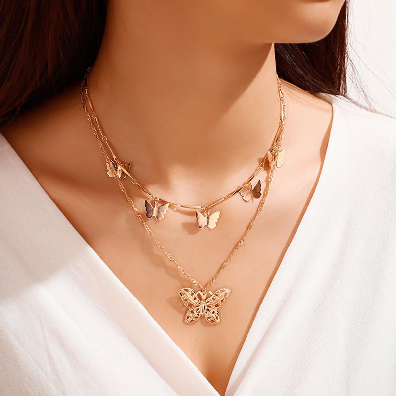 Chains Vintage Jewelry Multiple Layered Butterfly Chain Pendant Necklace For Women Bohemia Style Charm Necklaces Gold Collier
Chains Vintage Jewelry Multiple Layered Butterfly Chain Pendant Necklace For Women Bohemia Style Charm Necklaces Gold Collier