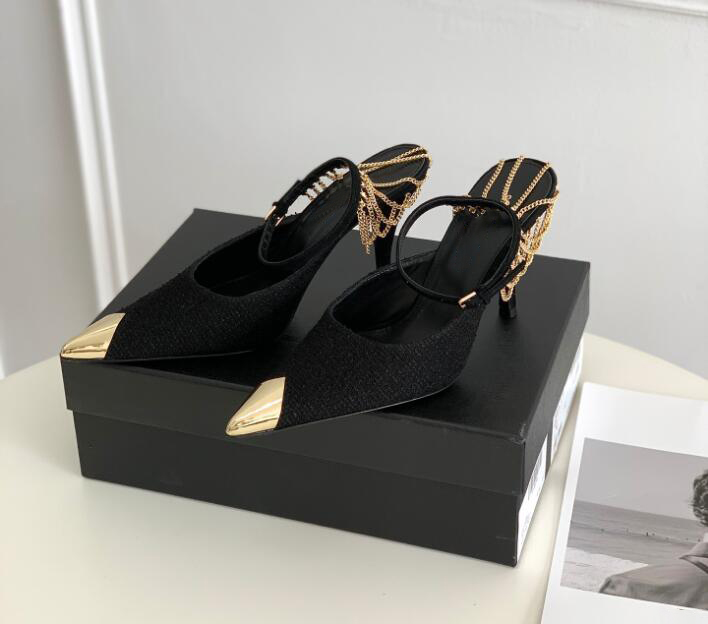 Aw Chain Heel Women Sandals Leather High Heels Pointed Toe Sandals 2022 Luxury Designer, Colour4
Aw Chain Heel Women Sandals Leather High Heels Pointed Toe Sandals 2022 Luxury Designer, Colour4