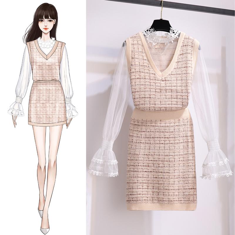 2020 New Korean Fashion V-Neck Pullovers Knitted Vest Skirt Suit Lace Top Blouse Shirt Women 3 Pcs Clothing Set Vogue Outfit, White top
2020 New Korean Fashion V-Neck Pullovers Knitted Vest Skirt Suit Lace Top Blouse Shirt Women 3 Pcs Clothing Set Vogue Outfit, White top