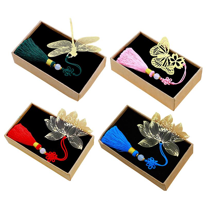 Retro Style Metal Brass Lotus Bookmark Hollow Butterfly Dragonfly Chinese Knot Tassel Cute Stationery Books Marker of Page Gift
Retro Style Metal Brass Lotus Bookmark Hollow Butterfly Dragonfly Chinese Knot Tassel Cute Stationery Books Marker of Page Gift