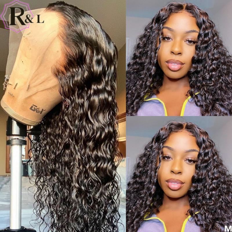 RULINDA T-part Brazilian Lace Front Human Hair Wigs Pre Plucked Curly Remy Hair Lace Wigs 180% Density Middle Part, As pic