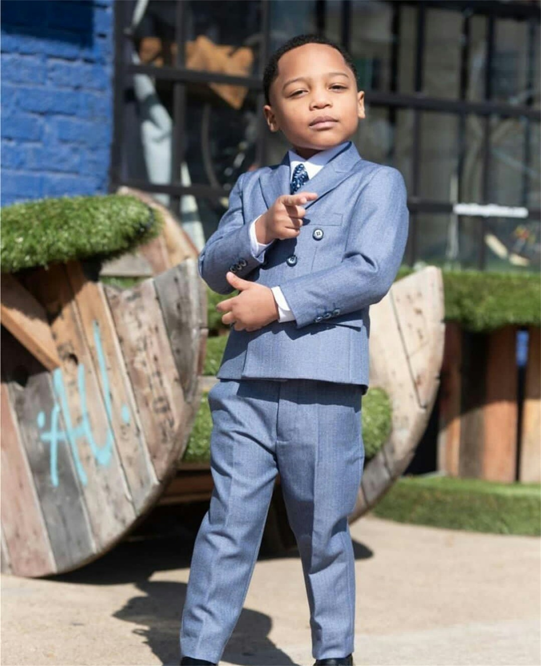 handsome gray boys formal wear jacket pants 2 pieces set suits for wedding dinner children kids tuxedos