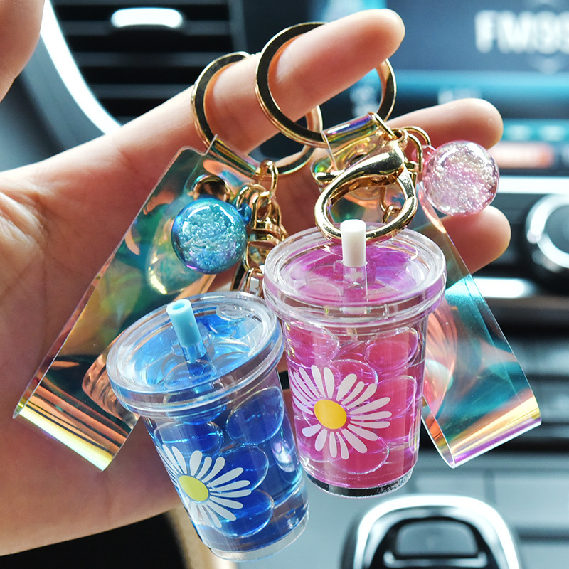 Fashion Daisy Quicksand Keychain Women Girls Floating Liquid Unicorn Flower Key Chain Ring Creative Acrylic Milk Tea Cup Bottle
Fashion Daisy Quicksand Keychain Women Girls Floating Liquid Unicorn Flower Key Chain Ring Creative Acrylic Milk Tea Cup Bottle