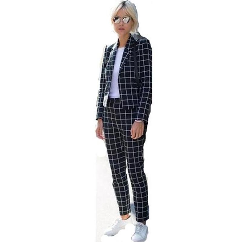 Women Pant Suits Black And White Plaid Women Groom Tuxedos Shawl Lapel Suits For One Button Business Work, Same picture
Women Pant Suits Black And White Plaid Women Groom Tuxedos Shawl Lapel Suits For One Button Business Work, Same picture