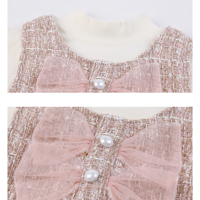 Fashion Plus Velvet Small Fragrance 2-Piece Set Baby Girls Clothing 2020 Autumn And Winter New Korean Style Girls DressX1019