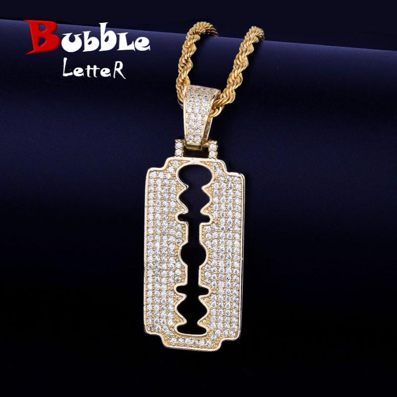 Men's Razor Blade Pendant Necklace & Pendant With Free Steel Rope Chain Gold Color Cubic Zircon Men's Hip hop Jewelry For Gift
Men's Razor Blade Pendant Necklace & Pendant With Free Steel Rope Chain Gold Color Cubic Zircon Men's Hip hop Jewelry For Gift