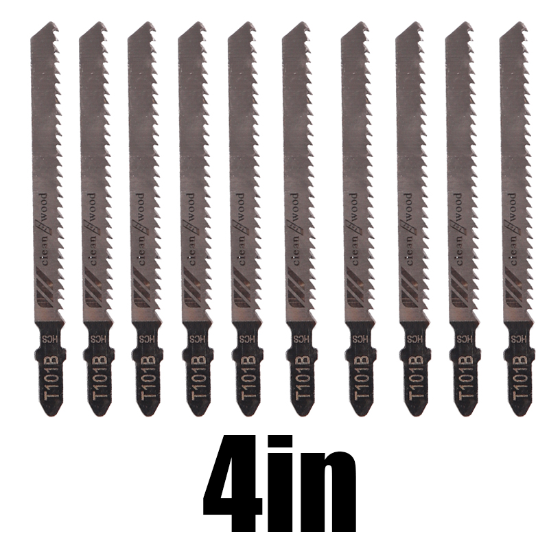 10Pcs 4inch HCS Metal T101B Reciprocating Saw Blades Jigsaw Cutters T-shank For Hard Wood Curve Cut Tools
10Pcs 4inch HCS Metal T101B Reciprocating Saw Blades Jigsaw Cutters T-shank For Hard Wood Curve Cut Tools