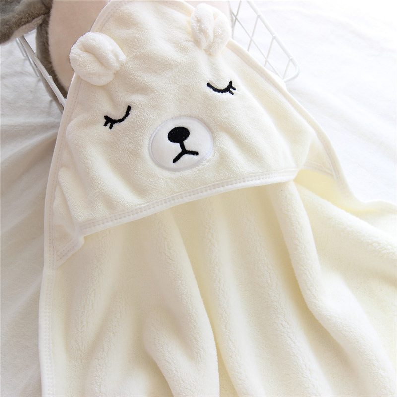 Baby holding blanket for autumn and winter newborns, air-conditioning quilt, bath towel, coral fleece, wool hat set, warm birth LJ201128