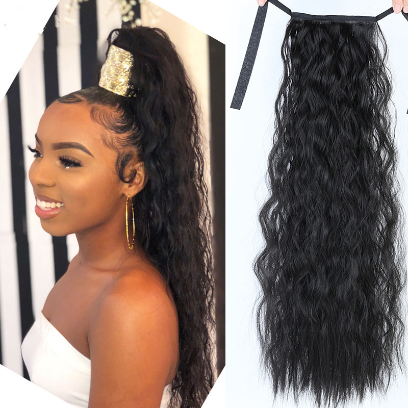 10A African human Ponytail hairpiece long Kinky curly women Ponytail human hair extension for black women free shipping 160g