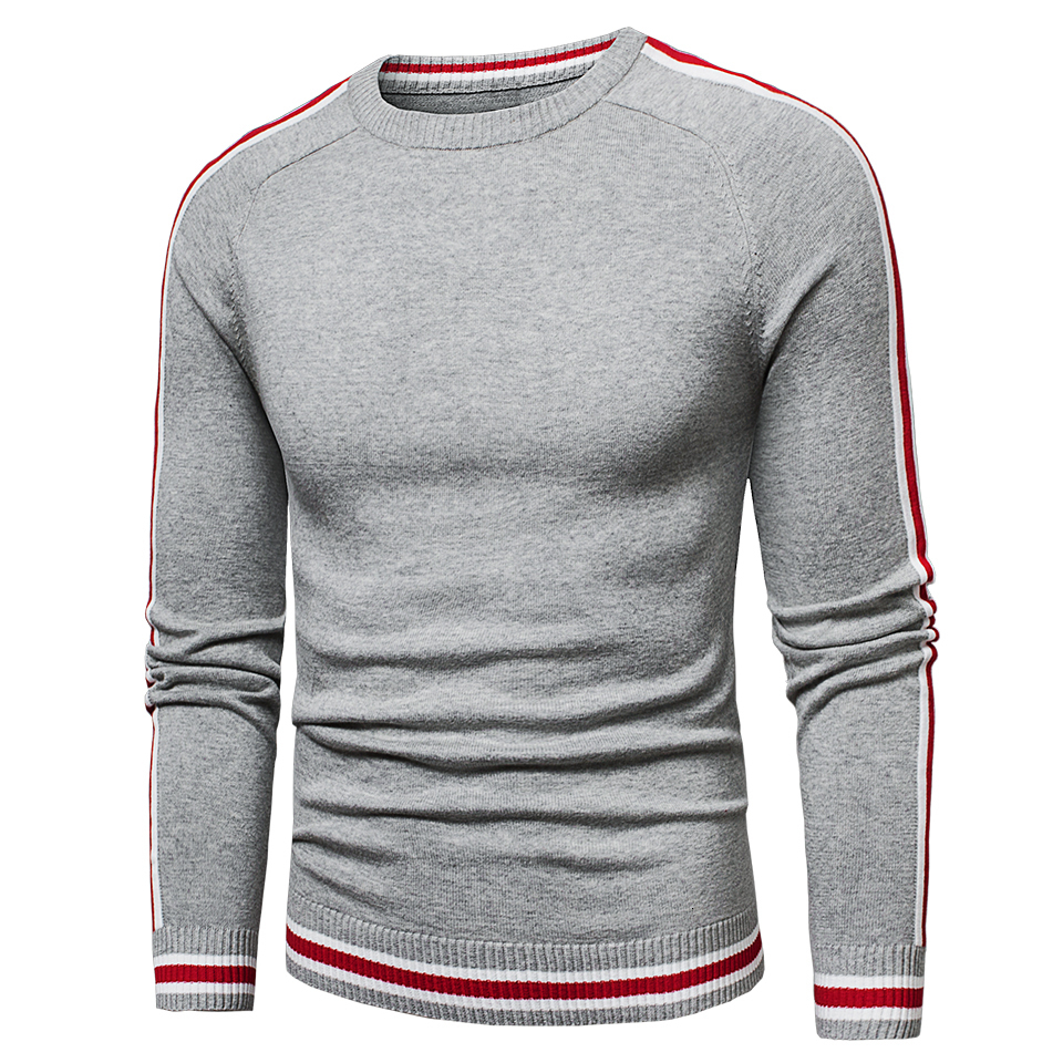 Luulla Men Spring Casual Knitted 100% Cotton Striped Sweaters Pullover Men Autumn New Fashion Classic O-Neck Sweaters Men 201022