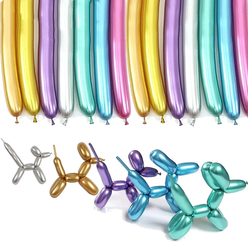 100pcs Magic Long Balloons Metallic Long Strip Balloon Shiny Chrome Tying Twist Latex Balloon Birthday Wedding Party Decoration
100pcs Magic Long Balloons Metallic Long Strip Balloon Shiny Chrome Tying Twist Latex Balloon Birthday Wedding Party Decoration