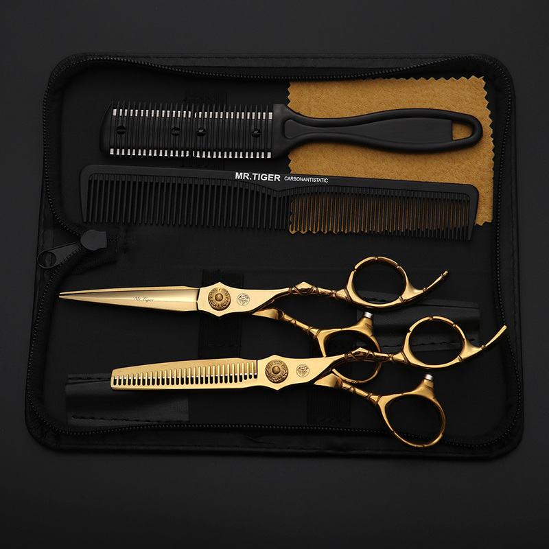 Japan Steel Hair Scissor 5.5 6.0 Professional dressing s Thinning Barber Set Cutting Salon Shear 220222