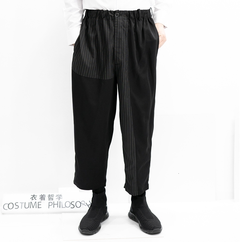 2021 New -6xl. Spring Summer Fine Philosophy of Self-made Original Clothes Men Casual Pants Nine Minutes Loose Patchwork Stripes XHS9, Black
2021 New -6xl. Spring Summer Fine Philosophy of Self-made Original Clothes Men Casual Pants Nine Minutes Loose Patchwork Stripes XHS9, Black