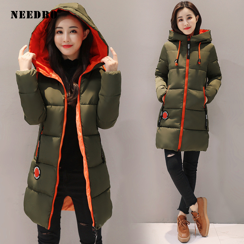 NEEDBO Winter Jacket Women Long Parka Winter Coat Female Woman Winter Coat and Puffer Jacket Casual Slim Outwear Long Coat Women 200928