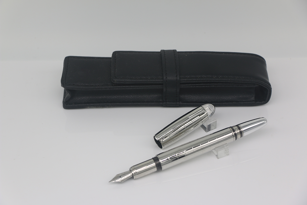 Classi Metal silver grid body Fountain pen with series number school and office stationery for writing pen