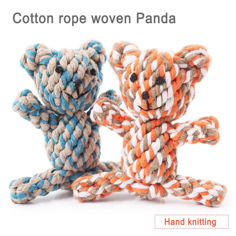 1 pcs Pet toys Hand knitting Color stripe Cotton rope woven Panda suitable for play interactive games with dogs cats
1 pcs Pet toys Hand knitting Color stripe Cotton rope woven Panda suitable for play interactive games with dogs cats