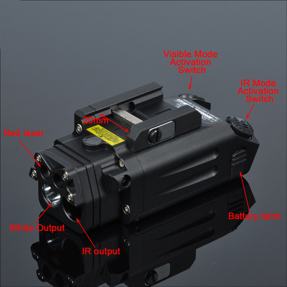 DBAL-PL Scout Light white LED 500 Lumens Flashlight With Red Laser IR Illuminator/visible Strobe Light, Black
DBAL-PL Scout Light white LED 500 Lumens Flashlight With Red Laser IR Illuminator/visible Strobe Light, Black