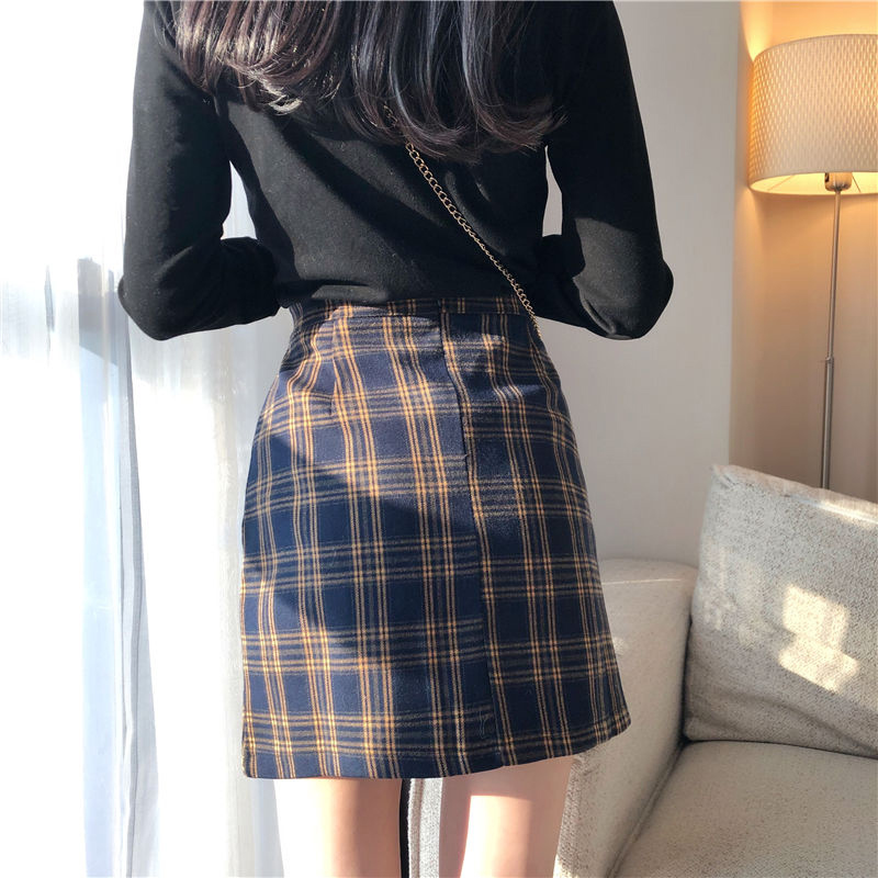 TIGENA Vintage Plaid Skirts Women 2019 Summer Korean Fashion A-line High Waist Skirt Female Sexy Mini Short Checked Skirt School T200712