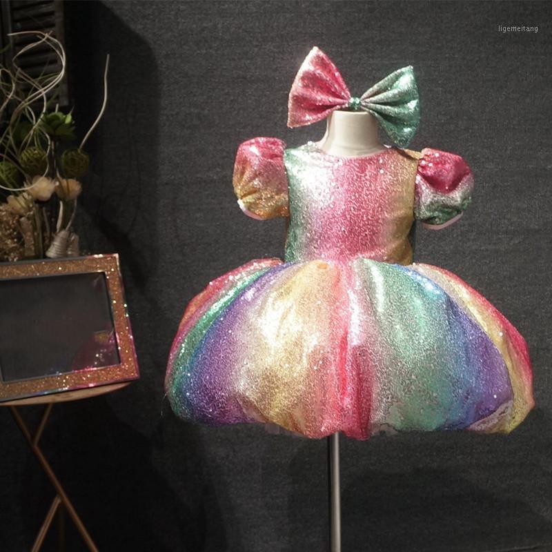 Rainbow Shiny Sequins Baby Girls Birthday Party Dresses Knee Length Little Princess Kids Clothes Costumes with Headpiece1, Multi
Rainbow Shiny Sequins Baby Girls Birthday Party Dresses Knee Length Little Princess Kids Clothes Costumes with Headpiece1, Multi
