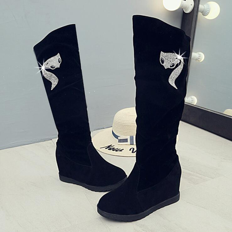 Women Shoes Woman Knee high Winter New Decoration Wild Plus Velvet Thick Snow Boots X85 Y200115