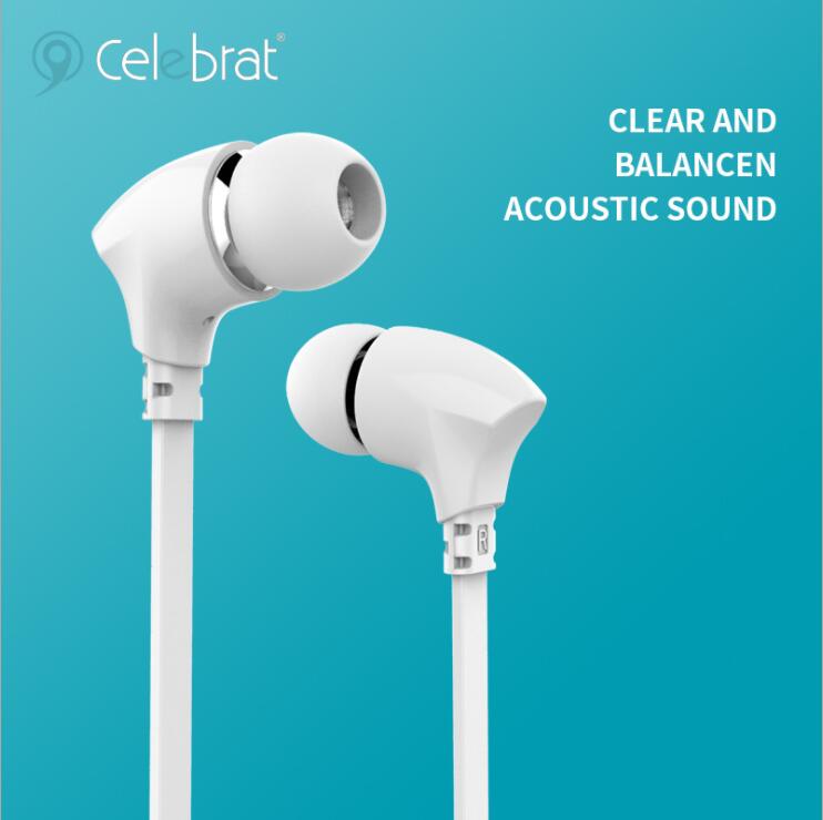 Celebrat G3 Wired Control Handsfree Earphones Flat Cable Earbuds Sport Running earphone with Mic for Android Smartphone Tablet Laptop 3.5mm, White
Celebrat G3 Wired Control Handsfree Earphones Flat Cable Earbuds Sport Running earphone with Mic for Android Smartphone Tablet Laptop 3.5mm, White