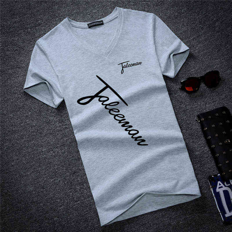 New Fashion Brand Man's T-shirt Printted Slim Short Sleeve T Shirt Men Tee Shirt V-Neck Cotton Casual T Shirts Plus Size S-5XL G1222