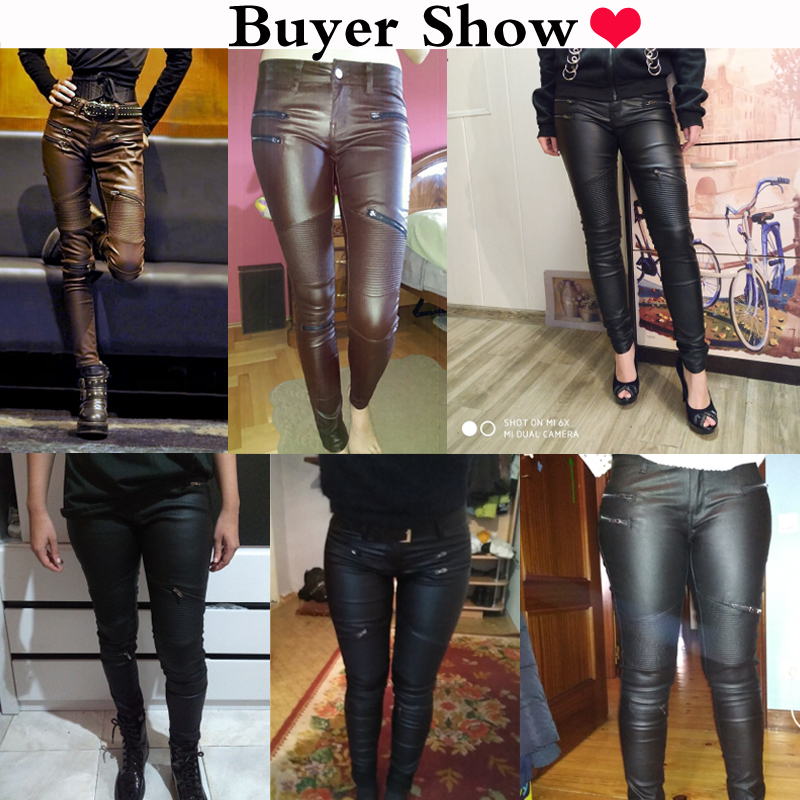 Winter Stretch PU Leather Pants For Women High Waist Joggers Women Trousers Plus Size Pencil Skinny Waisted Female Pants 201113