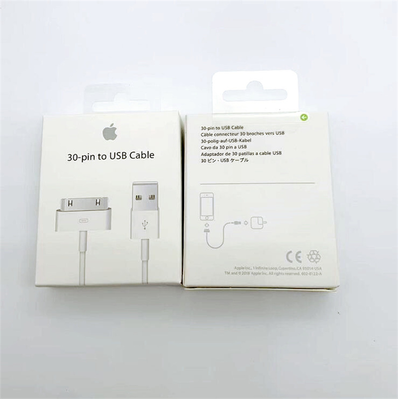 

1m 3ft 30pin to USB A Data Fast Charging Cables Cell Phone Cords Original Retail Box with Logo Sealed with Green Stick for iPhone 4 4s 3GS 3G iPad 1 2 3 iPod Nano Free Ship, No retail box