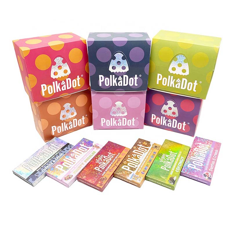 14 Flavor Polkadot Chocolate Bar Package Boxes with Compitible Mold 4G Mush...