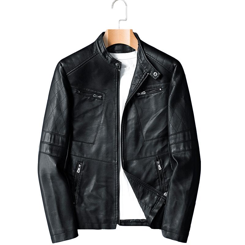 Mens Leather Jackets Spring Men's Casual Stand collar Motorcycle PU Leather Jacket Coat Outerwear Male clothes jaqueta de couro, Black
Mens Leather Jackets Spring Men's Casual Stand collar Motorcycle PU Leather Jacket Coat Outerwear Male clothes jaqueta de couro, Black