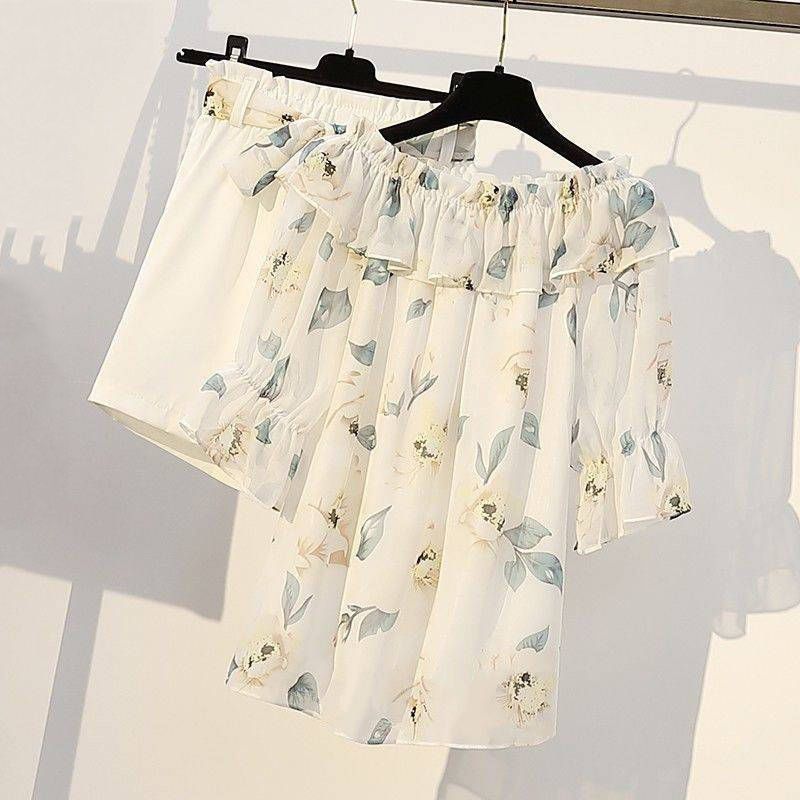 New Summer Women Tracksuit Clothes Female Floral Print Tops And Shorts 2 Piece Set Ladies Casual Vintage Slim Suits Outfits F165 T200325