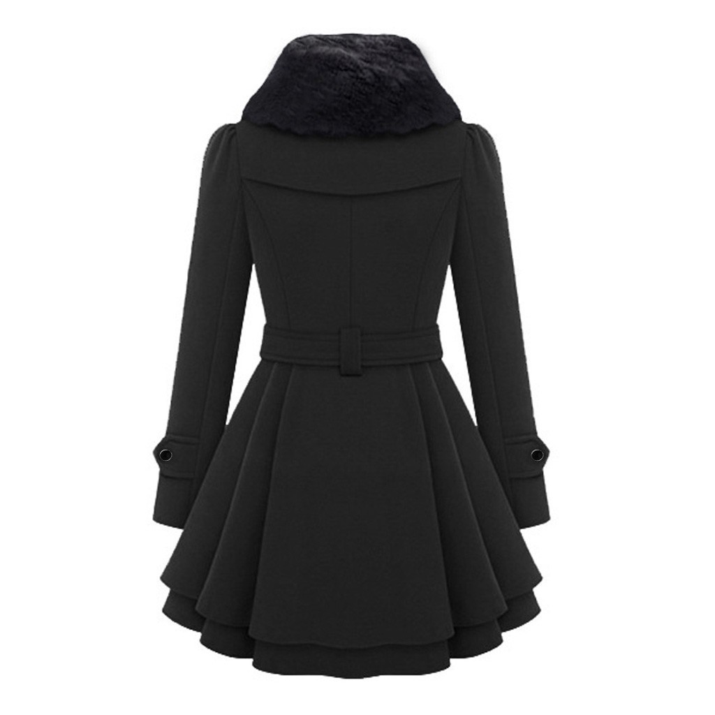 Button Closure Asymmetrical Hem Cloak Parka Women Windbreaker Winter Warm Long Sleeve Hooded Coat Casual Jackets Female Outwear 201019
