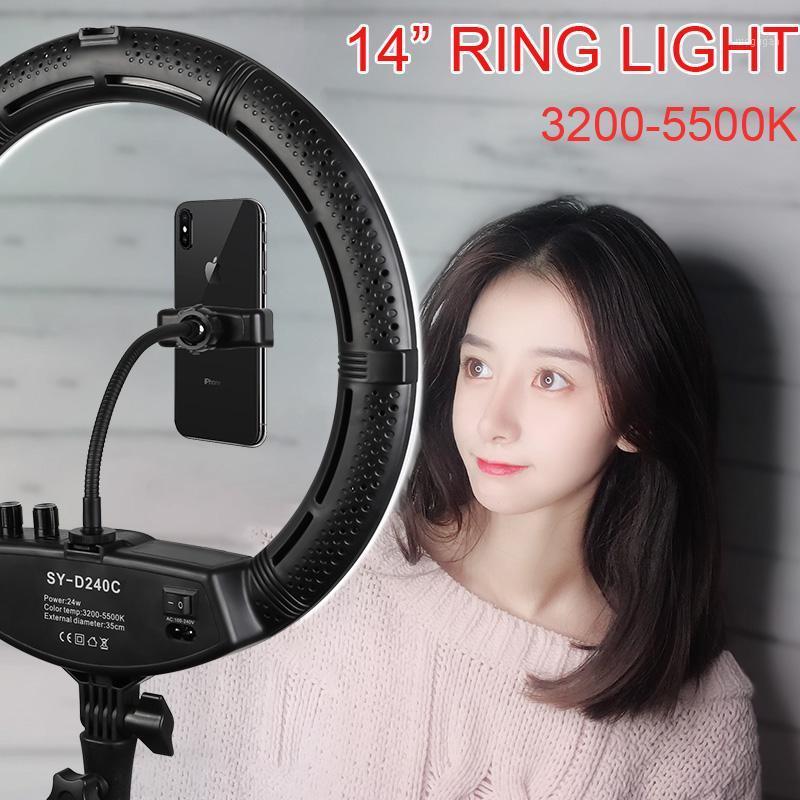Photo Studio 14" LED Selfie Ring Light 3200-5600K Stepless Adjusted Lighting for youtube VideoPhoto with Phone Holder1
Photo Studio 14" LED Selfie Ring Light 3200-5600K Stepless Adjusted Lighting for youtube VideoPhoto with Phone Holder1
