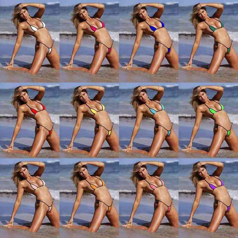 Summer Products Solid Color Brazilian Bikini Sexy Women Swimsuit Mini String Bikini Set Stretch Swimsuit, White;black
Summer Products Solid Color Brazilian Bikini Sexy Women Swimsuit Mini String Bikini Set Stretch Swimsuit, White;black