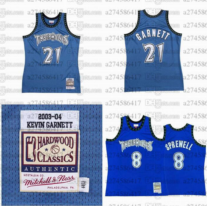 Men women youth basketball Minnesota Timberwolves 21 Kevin Garnett 8 Latrell Sprewell 2003-04 Hardwoods Classic retro Jersey
Men women youth basketball Minnesota Timberwolves 21 Kevin Garnett 8 Latrell Sprewell 2003-04 Hardwoods Classic retro Jersey