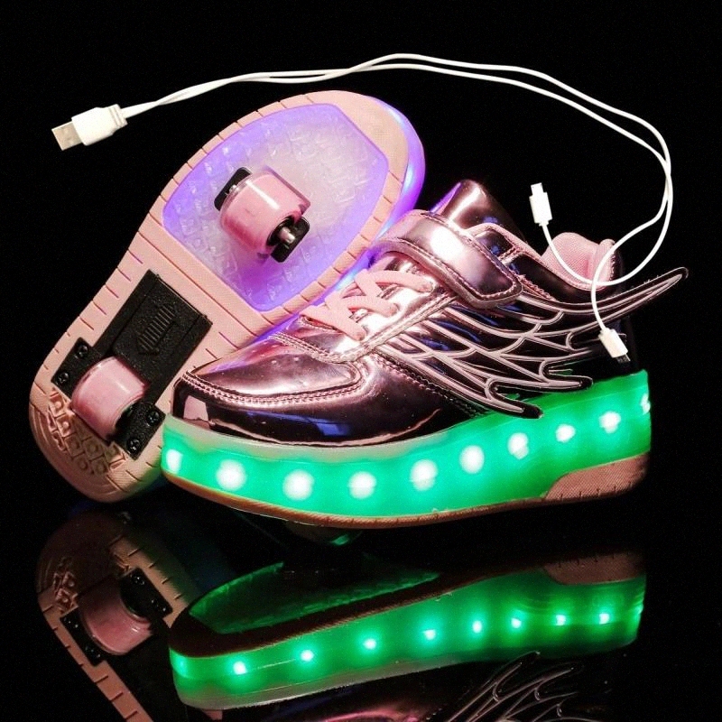 New Pink Gold USB Charging Fashion Girls Boys LED Light Roller Skate Shoes For Children Kids Sneakers With Wheels Two wheels #bQ4N
New Pink Gold USB Charging Fashion Girls Boys LED Light Roller Skate Shoes For Children Kids Sneakers With Wheels Two wheels #bQ4N