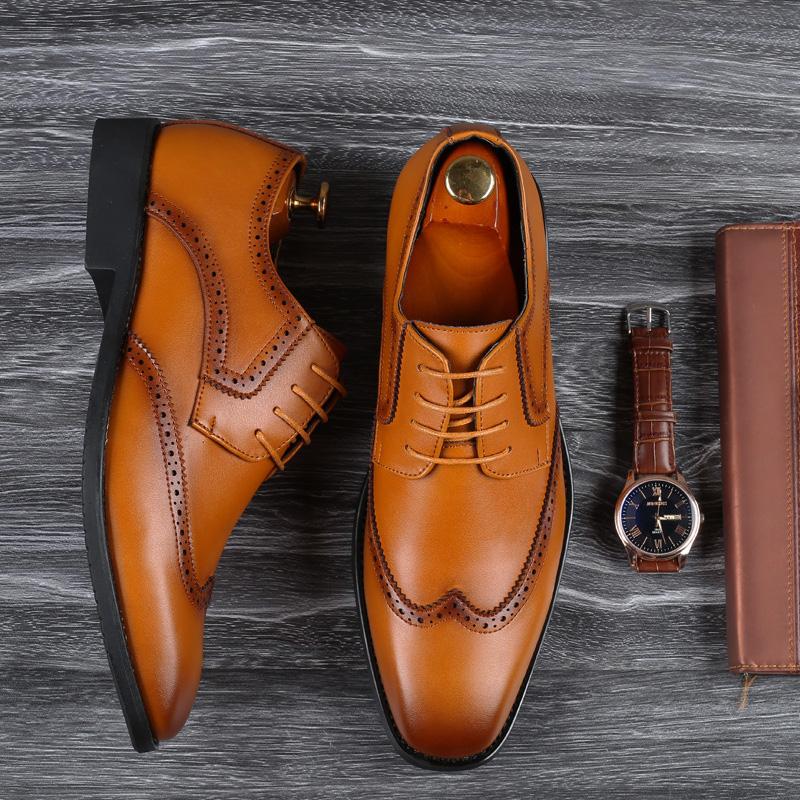 Men Formal Shoes Pointed Toe Leather Oxford Shoes For Men Dress Business Suit Zapatos Hombre Big Size Oxfords1