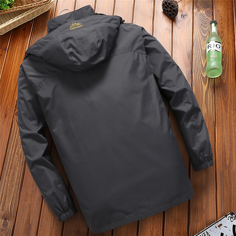 Men's Casual Waterproof Jacket Spring Autumn Tourism Windbreaker Bomber Jacket Male Raincoat Windproof Hooded Coat 5XL 201118