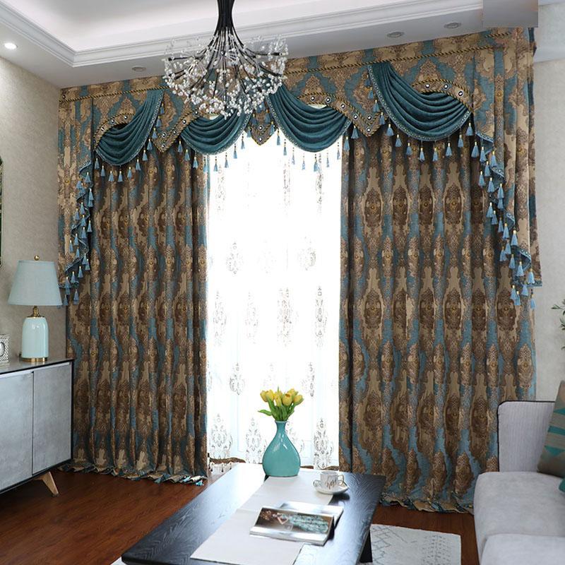 Luxury European style chenille jacquard living room bedroom curtains double curtains direct sales, Tulle
Luxury European style chenille jacquard living room bedroom curtains double curtains direct sales, Tulle