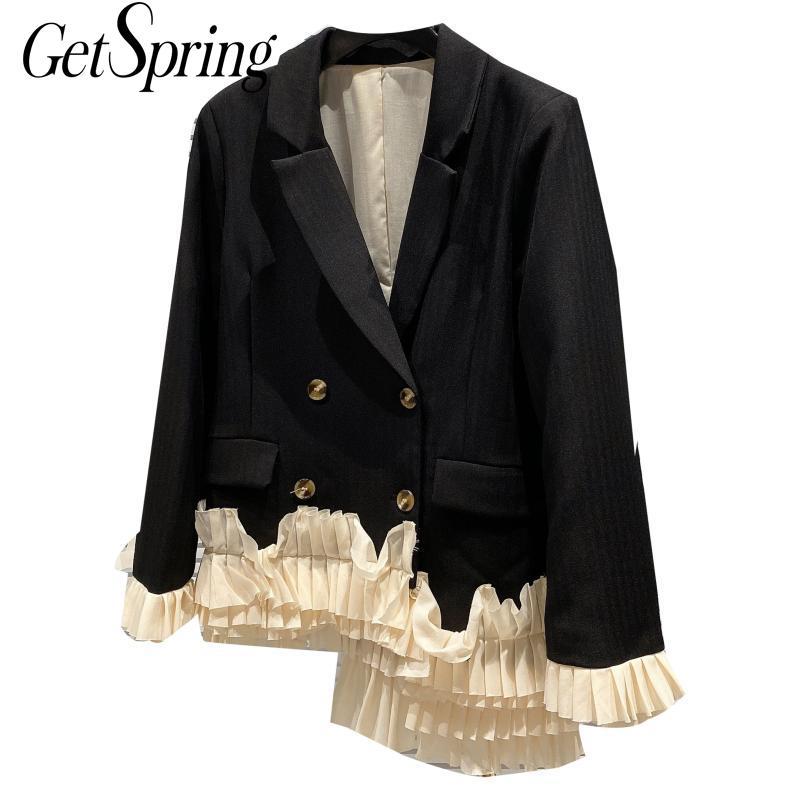 Getspring Women Blazer Ruffle Patchwork Color Matching Women Blazers Jackets Asymmetry Black Vintage Suit Blazer 2020 Fashion
Getspring Women Blazer Ruffle Patchwork Color Matching Women Blazers Jackets Asymmetry Black Vintage Suit Blazer 2020 Fashion