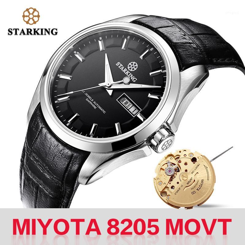 

Wristwatches STARKING Men Mechanical Watch Miyota 8205 Movt Automatic Self-wind Watches Waterproof Sapphire Wristwatch Gift Relogio Masculin, Am0151sl91